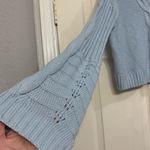 Full Circle Trends Blue Cropped Knit Large Button Up Sweater. 2348 Photo 1