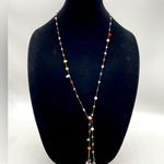 Fresh Water Pearls with Crystal Accent Long T Necklace Purple Photo 2