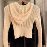 SheIn Cream Hooded Cable Knit Cardigan Photo 2