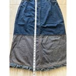 Magic Vintage Two Tone Denim Maxi Skirt Womens XL Frayed Retro 90's Western Festival Photo 3