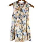 Anthropologie Floreat Anafa Tiered Tank Top Orange Floral Print, Size 0 Photo 1
