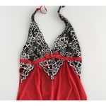 Avidlove Lace Babydoll Chemise Small Dark Red Sheer Mesh Halter Deep V Slip Dress Photo 4