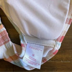 Xhilaration  Swim Top Bikini Striped Crop Medium Neutral Photo 2