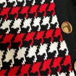 Lillie Rubin Vintage 80s Turtleneck Sweater Houndstooth Black Red Gold Buttons S Photo 11