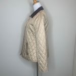 Karen Scott Tan Quilted Jacket Brown Corduroy Collar Sz Small Town & Country Preppy Photo 2