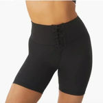 We Wore What Lace Up Biker Shorts Corset Details Black High Rise XL NWT Photo 3