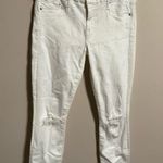 MOTHER Denim Jeans Looker Ankle Fray Little Miss Innocent White- Size 25 Photo 4