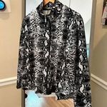 MIRROR IMAGE Reptile Print Full‎ Zip Jacket Size 1x Black Photo 0