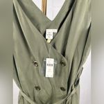 Anthropologie New  Seen Worn Kept Olive Army Green Cargo Midi Sleeveless Dress 8P Photo 3