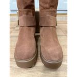 Michael Kors  Perry Suede Moto Boots Luggage Camel Size 7 NWOB Chic Edgy Lug Sole Photo 5
