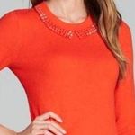 Kate Spade Coral Wool Cashmere Avaline Embellished Collar Sweater Size Medium Photo 1