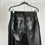 Abercrombie & Fitch Black Vegan Faux Leather Ankle Straight Leg Pants Size 29/8L Photo 3