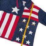VTG Tiara American Flag Sweater M Zip Patriotic USA July 4th Sequin Knit 80s 90s Blue Size M Photo 6