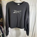 Reebok  3X 22-24W Womens Black‎ Long Sleeve Camo Logo Crop Top Sweatshirt Photo 12