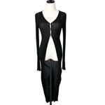 Charlotte Russe Vintage Y2K Black Ribbed Longline Cardigan Duster Size Small Photo 1