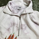 PINK - Victoria's Secret PINK By Victoria's Secret Grey Tie Dye Half Zip Sweater Photo 7