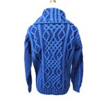 Aran Crafts Ireland Merino Wool Cardigan Variegated Blue XS NWOT Photo 3