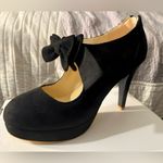 Women's Black Bow Mary Jane High Heel Closed Toe Platform Dress Pumps Size undefined Photo 1