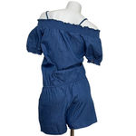 Coastal cowgirl western chic denim romper Blue Photo 2