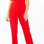 Alexia Admor Alexia Ardmor Red Cuffed Short Sleeve Taper Leg Jumpsuit NWT Medium Boatneck Photo 0
