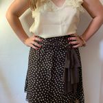 Polka dot, Lined Brown Skirt. Size M Photo 5