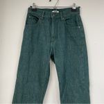 Uniqlo Teal Green High Rise Straight Leg Womens Jeans 23 Denim Colored Zip Fly Photo 4