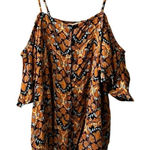 Willow Root Top Blouse Shirt Off Shoulder Women Paisley Size Small Cottagecore Photo 0