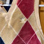 Adidas Originals Women's Argyle Fluffy Trefoil V-Neck Vest size 12-14 Photo 2