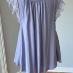 Free People size medium sleeveless v neck tank with eyelash lace Photo 2