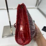 Brahmin Crimson Red Croc Embossed Leather Wristlet Clutch Pouch Bag Photo 8