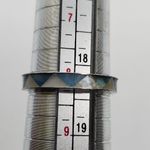 Blue & White Mother Of Pearl Inlay Ring Blue Size 8 Photo 4