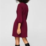 Mango Burgundy Garnet Red Puff Sleeve Dress Photo 3