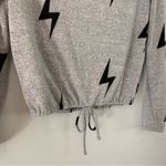 Liberty Love Cropped Gray Lightning Bolt Soft Turtle Neck Sweater Size S Photo 4