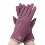 Touchscreen‎ Compatible Winter Thermal Finger Driving Gloves PURPLE Causal OS Photo 0