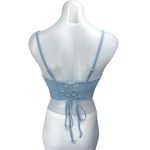 Urban Outfitters Blue Sleeveless Corset Bustier Lace Up Cami Tank Crop Top Sz S Photo 1