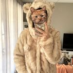 ASOS Faux Fur Coat with Teddy Ears - Cream Photo 3