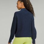 Lululemon Merino Wool-Blend Ribbed Turtleneck Sweater Heathered True Navy Size 2 Photo 1