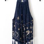 Free People starry night velvet navy top size m Photo 0