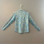 Icikuls womens blue floral print 3/4 zip vented mesh sleeve pullover small Photo 9
