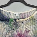 J. Jill purple green floral linen blend open knit breathable top size small Photo 2
