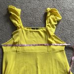 BOOHOO Bright Yellow Ruffle Sleeve Mini Dress | Size 24 Photo 6