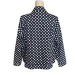 cj banks 𝅺 Women’s Navy White Polka Dots Jacket Size 1X Denim Buttons Casual Photo 3