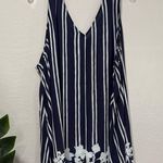 Lane Bryant NWT  Navy and White Striped Tank Top with Floral Accents plus size 28 Photo 1
