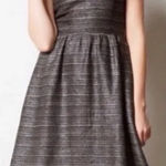 Moulinette Soeurs Anthropologie Dress Brown Black Sleeveless Fit Flare Woven 8 Photo 0