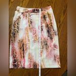 Calvin Klein Pink Snakeskin Print Pencil Skirt Size 4 Photo 11