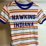 Netflix Stranger Things  Rainbow Stripe Hawkins Indiana Ringer T-Shirt XS Photo 0