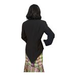 Vintage blazer high low unbranded in black flower buttons size 6 Photo 12