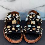 Dolce & Gabbana women’s jeweled satin flat sandal size IT 37.5 US 7.5 Photo 1