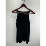 Calvin Klein ‎ Women's XL Black Draped Tank Top Gold Chain Straps Photo 2