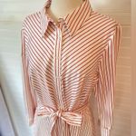 Daniel Cremieux Cremiux Red Stripe Modest Womens Belted Dress Photo 1